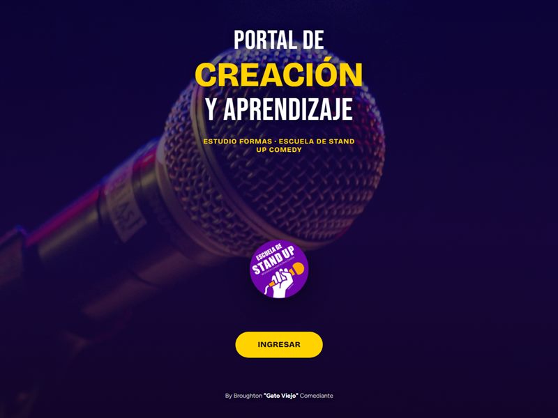 Portada del Portal de Creación y Aprendizaje de la Escuela de Stand Up